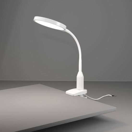 Eglo lauro lampada a pinza led 5,5w cct 2700k 6500k 37,5cm dimmerabile per ufficio moderna bianca