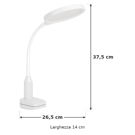 Eglo lauro lampada a pinza led 5,5w cct 2700k 6500k 37,5cm dimmerabile per ufficio moderna bianca