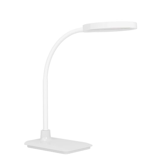 Eglo lauro lampada da scrivania led 5,5w cct 2700k 6500k 36cm dimmerabile per ufficio moderna bianca