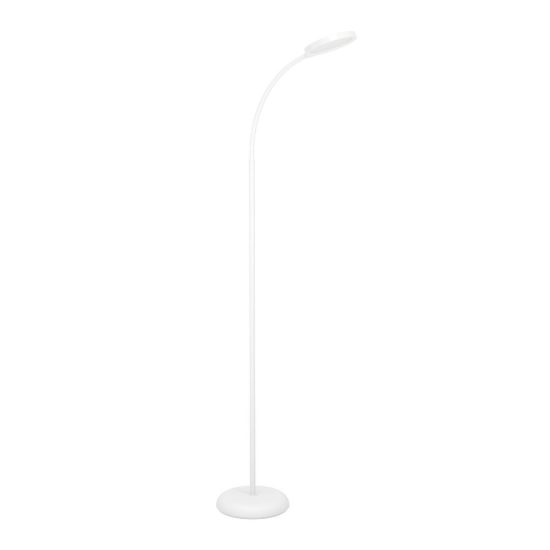 Eglo lauro piantana led 5,5w cct 2700k 6500k 132cm dimmerabile per soggiorno moderna bianca
