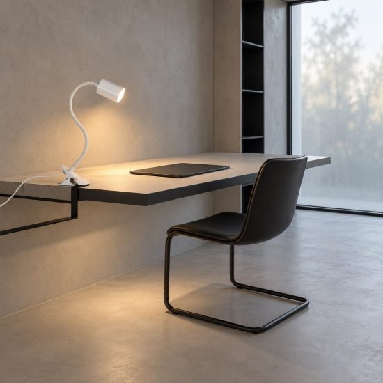 Eglo lardaro lampada a pinza led 3,6w 3000k 35,5cm per ufficio moderna bianca