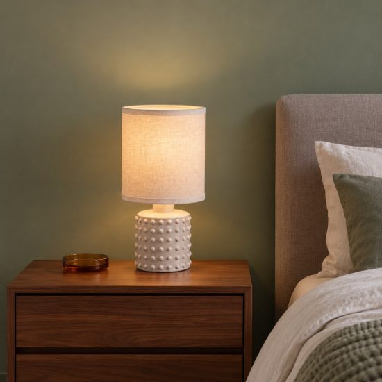 Eglo romanoro abat-jour per camera da letto e14 25cm moderna beige