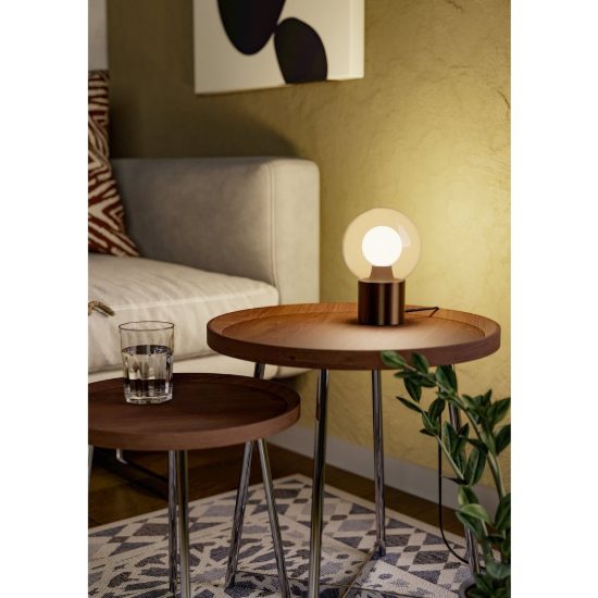 Eglo bravino abat-jour per camera da letto e14 17,5cm dimmerabile moderna bronzo