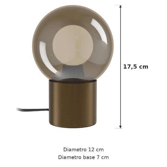 Eglo bravino abat-jour per camera da letto e14 17,5cm dimmerabile moderna bronzo