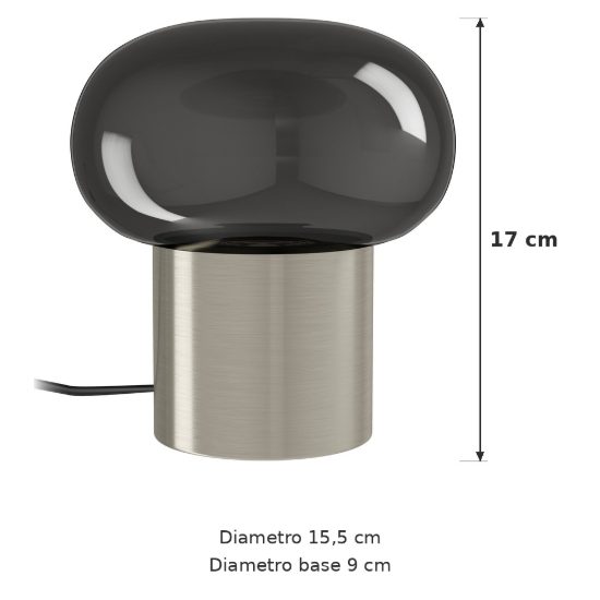 Eglo bravino abat-jour per camera da letto gu10 17cm dimmerabile moderna nichel