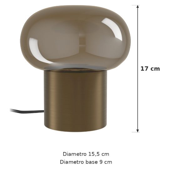Eglo bravino abat-jour per camera da letto gu10 17cm dimmerabile moderna bronzo