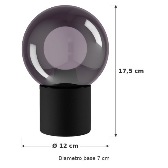 Eglo bravino abat-jour per camera da letto e14 17,5cm dimmerabile moderna nera