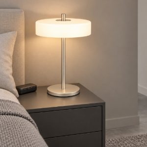Eglo salve abat-jour per camera da letto 2 luci e14 33cm moderna nichel
