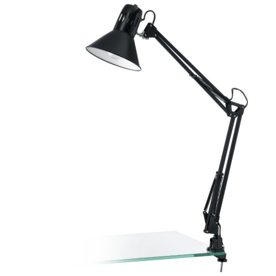 Eglo firmo lampada da scrivania e27 82cm per ufficio moderna nera lucida