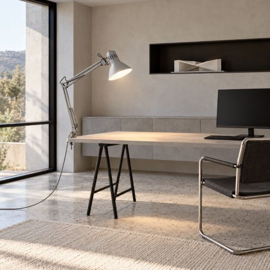 Eglo firmo lampada da scrivania e27 82cm per ufficio moderna argento