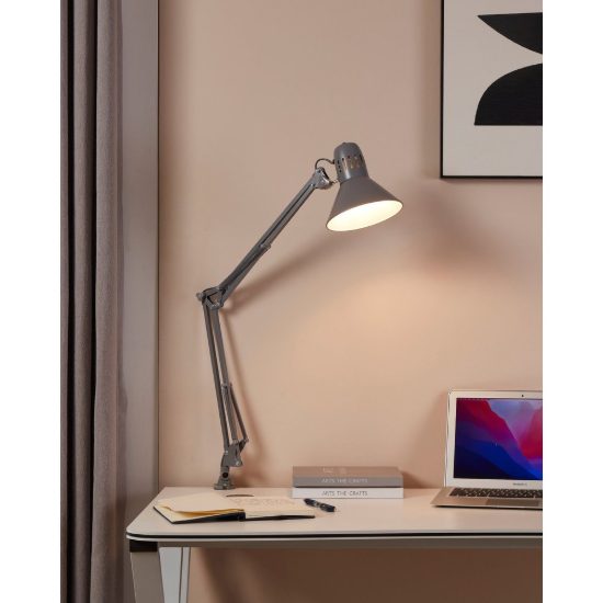 Eglo firmo lampada da scrivania e27 82cm per ufficio moderna argento