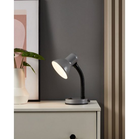Eglo basic 1 abat-jour per camera da letto e27 30cm moderna argento