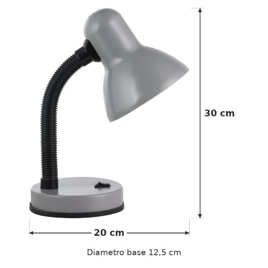 Eglo basic 1 abat-jour per camera da letto e27 30cm moderna argento