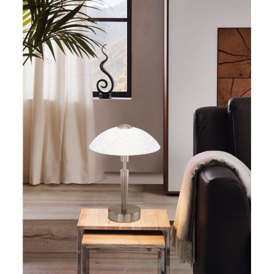 Eglo solo abat-jour per camera da letto e14 32cm dimmerabile moderna nichel