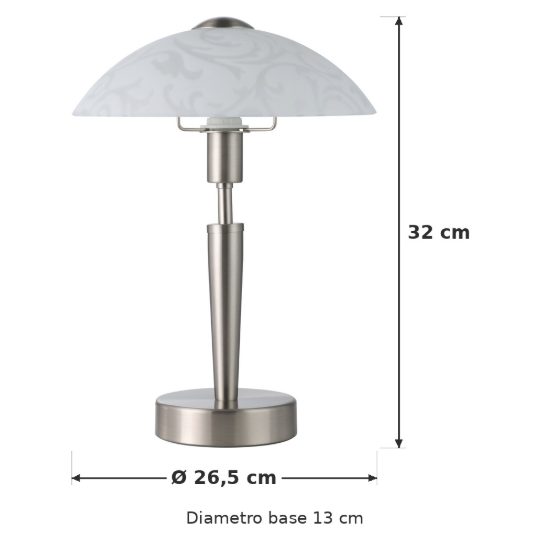 Eglo solo abat-jour per camera da letto e14 32cm dimmerabile moderna nichel