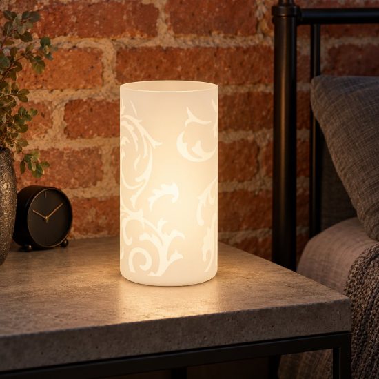 Eglo geo abat-jour per camera da letto e14 20cm moderna bianca con decoro floreale