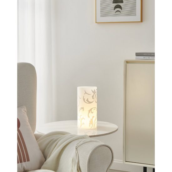 Eglo geo abat-jour per camera da letto e14 20cm moderna bianca con decoro floreale