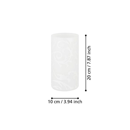 Eglo geo abat-jour per camera da letto e14 20cm moderna bianca con decoro floreale