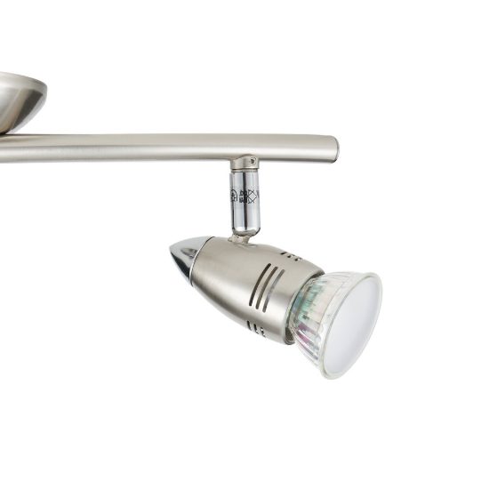 Eglo magnum-led plafoniera con 2 faretti gu10 led 5,6w 3000k orientabili 33cm per corridoio moderna nichel e cromo