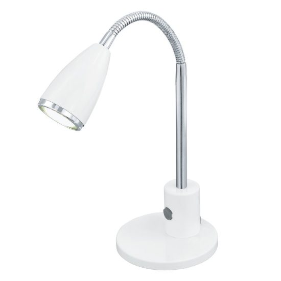 Eglo fox abat-jour per camera da letto gu10 led 2,8w 3000k 32cm moderna bianca e cromo