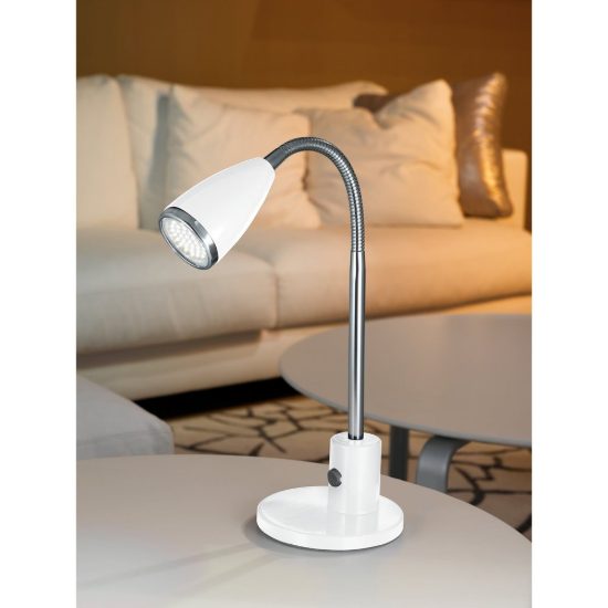 Eglo fox abat-jour per camera da letto gu10 led 2,8w 3000k 32cm moderna bianca e cromo