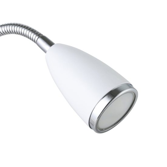 Eglo fox abat-jour per camera da letto gu10 led 2,8w 3000k 32cm moderna bianca e cromo