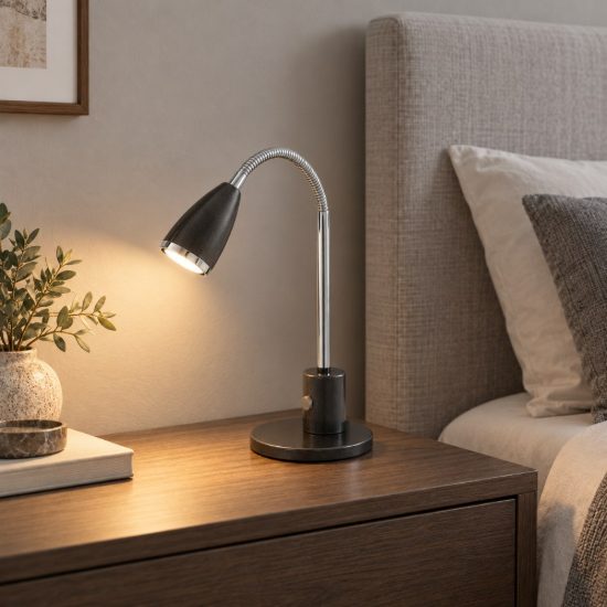 Eglo fox abat-jour per camera da letto gu10 led 2,8w 3000k 32cm moderna antracite e cromo