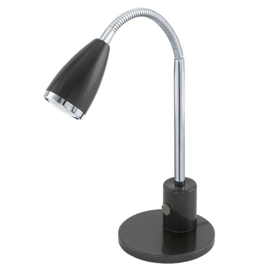 Eglo fox abat-jour per camera da letto gu10 led 2,8w 3000k 32cm moderna antracite e cromo