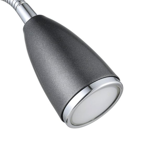 Eglo fox abat-jour per camera da letto gu10 led 2,8w 3000k 32cm moderna antracite e cromo