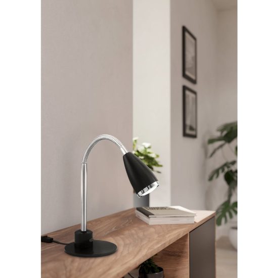 Eglo fox abat-jour per camera da letto gu10 led 2,8w 3000k 32cm moderna antracite e cromo