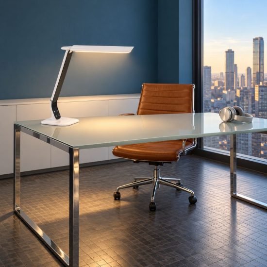 Eglo sellano lampada da scrivania led 4w cct 3000k 6000k 42cm per ufficio moderna bianca e nera