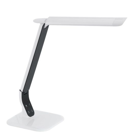 Eglo sellano lampada da scrivania led 4w cct 3000k 6000k 42cm per ufficio moderna bianca e nera