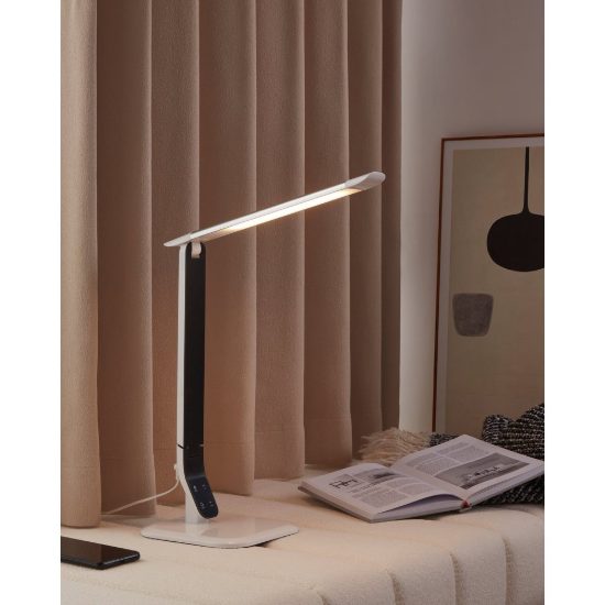 Eglo sellano lampada da scrivania led 4w cct 3000k 6000k 42cm per ufficio moderna bianca e nera