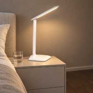 Eglo caupo abat-jour per camera da letto led 2,1w cct 3000k 6500k 32cm dimmerabile moderna bianca