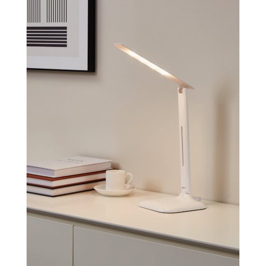 Eglo caupo abat-jour per camera da letto led 2,1w cct 3000k 6500k 32cm dimmerabile moderna bianca