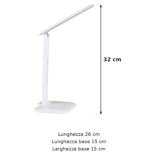 Eglo caupo abat-jour per camera da letto led 2,1w cct 3000k 6500k 32cm dimmerabile moderna bianca