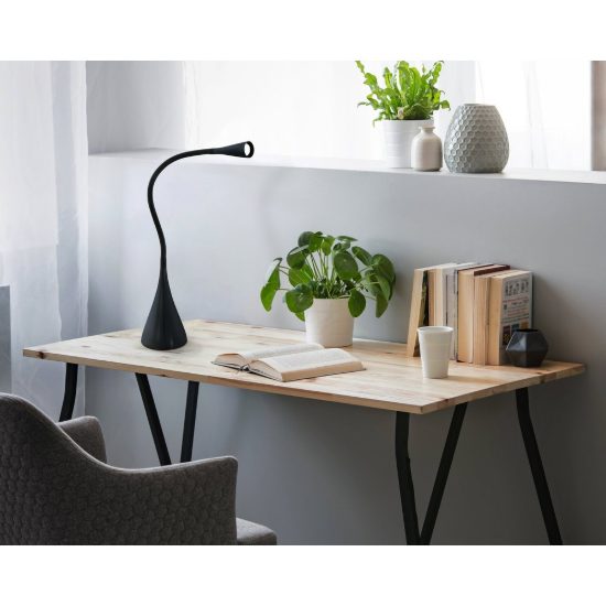 Eglo snapora lampada da scrivania led 3w 3000k 48,5cm dimmerabile per ufficio moderna nera