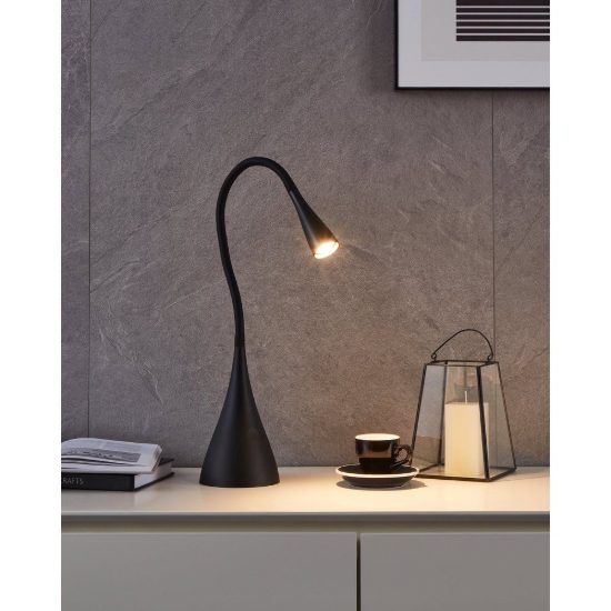 Eglo snapora lampada da scrivania led 3w 3000k 48,5cm dimmerabile per ufficio moderna nera