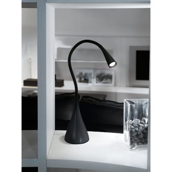 Eglo snapora lampada da scrivania led 3w 3000k 48,5cm dimmerabile per ufficio moderna nera