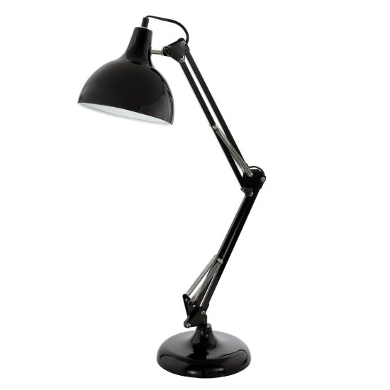 Eglo borgillio lampada da scrivania e27 71cm per ufficio moderna nera