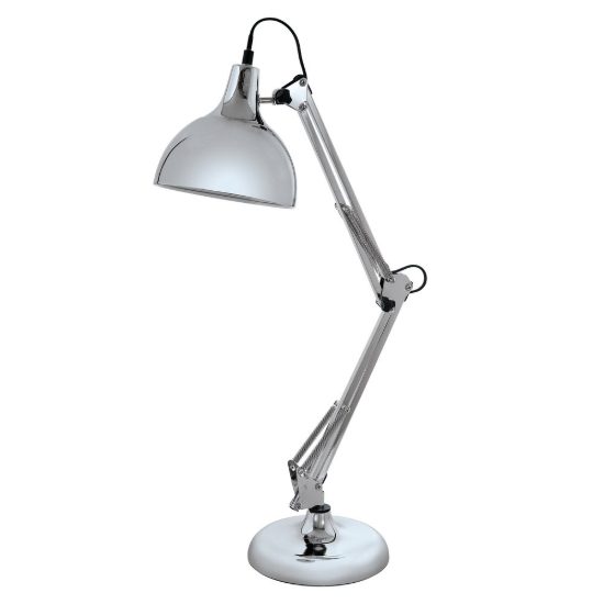Eglo borgillio lampada da scrivania e27 71cm per ufficio moderna cromo