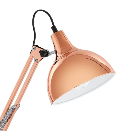Eglo borgillio lampada da scrivania e27 71cm per ufficio moderna rame