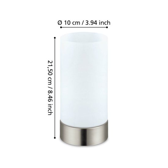 Eglo damasco 1 abat-jour per camera da letto e27 21,5cm moderna nichel