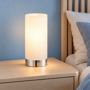 Eglo damasco 1 abat-jour per camera da letto e27 21,5cm moderna cromo