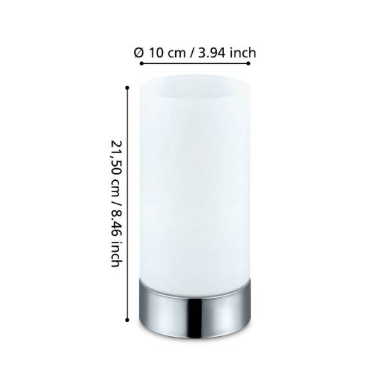 Eglo damasco 1 abat-jour per camera da letto e27 21,5cm moderna cromo