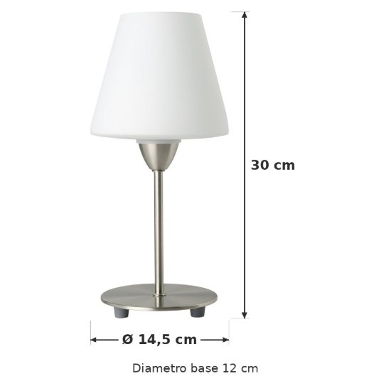 Eglo damasco 1 abat-jour per camera da letto e14 30cm moderna nichel