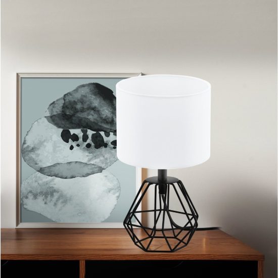 Eglo carlton 2 abat-jour per camera da letto e14 30,5cm moderna nera