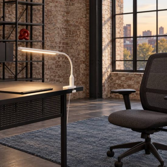 Eglo laroa lampada a pinza led 4,2w 4000k 27,5cm dimmerabile per ufficio moderna bianca