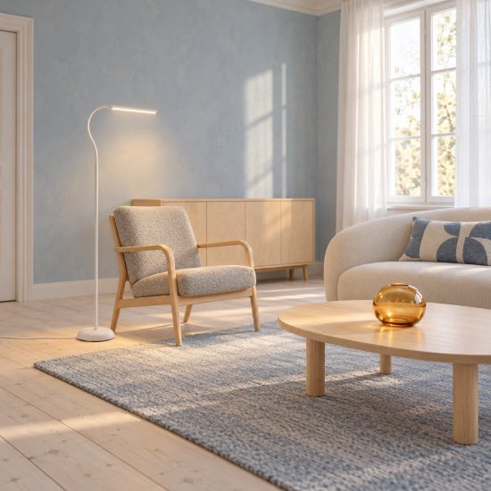 Eglo laroa piantana led 4,2w 4000k 130cm dimmerabile per soggiorno moderna bianca