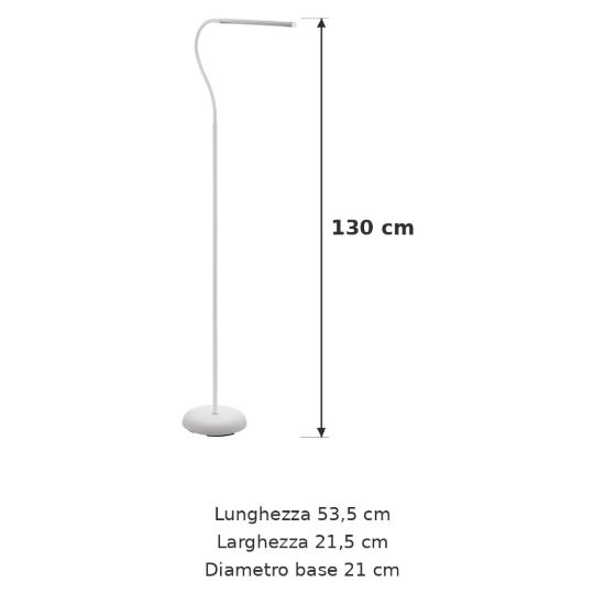 Eglo laroa piantana led 4,2w 4000k 130cm dimmerabile per soggiorno moderna bianca